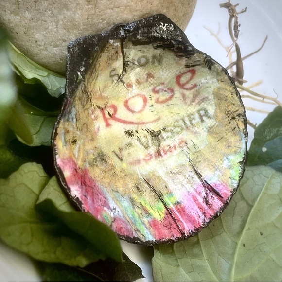 Small Vintage Print Sea Shell Trinket Decor - Picture 4 of 5